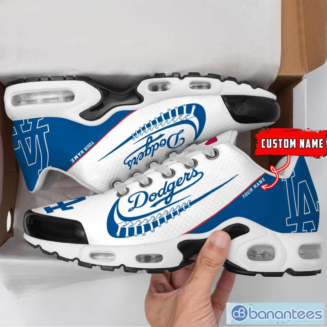 los angeles dodgers mlb custom name air cushion sports shoes men women sneakers 1 image Los Angeles Dodgers MLB Custom Name Air Cushion Sports Shoes Men Women Sneakers Product Photo 2