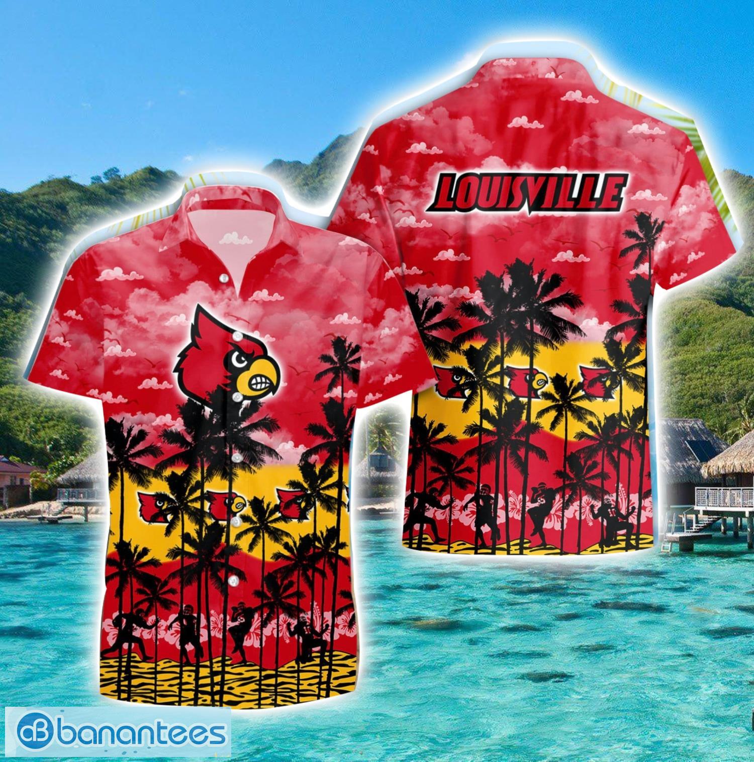 louisville cardinals hawaiian shirt sports team logo beach shirt image Louisville Cardinals Hawaiian Shirt Sports Team Logo Beach Shirt Product Photo 1