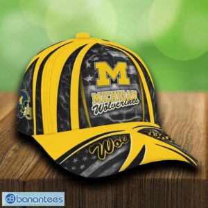 Michigan Wolverines USA Flag Patriotic Cap & Hat Print Independence Day For Fans - Michigan Wolverines USA Flag Patriotic Cap_1