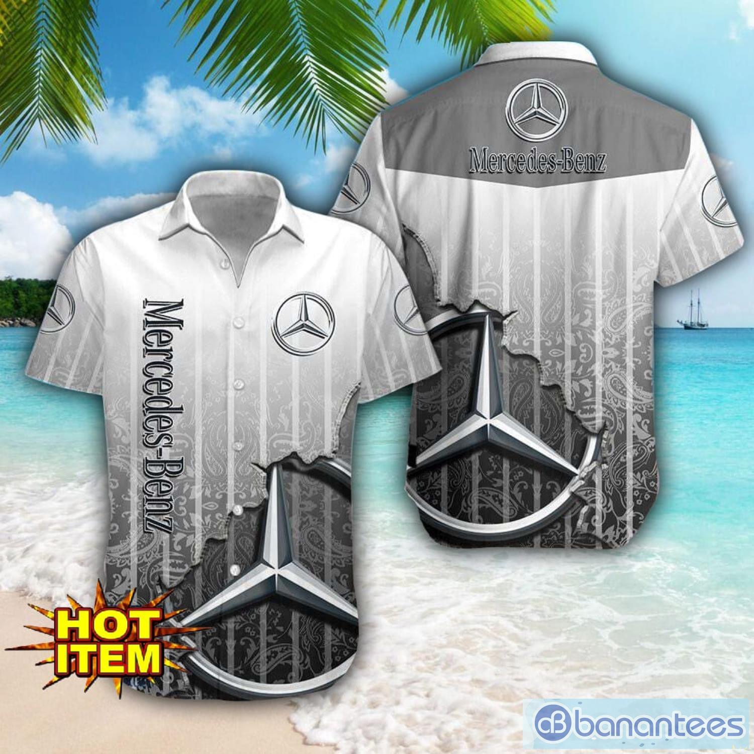 mercedes benz logo broken wall printed 3d hawaiian shirt for fans image Mercedes-Benz Logo Broken Wall Printed 3D Hawaiian Shirt For Fans Product Photo 1