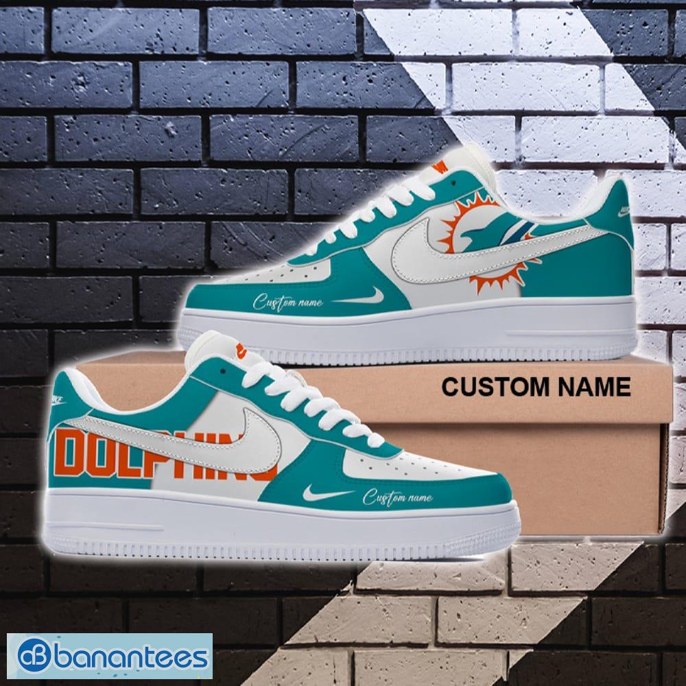 miami dolphins nfl air force 1 shoes custom name for fans men and women image Miami Dolphins NFL Air Force 1 Shoes Custom Name For Fans Men And Women - Miami Dolphins NFL Air Force 1 Sneaker_1