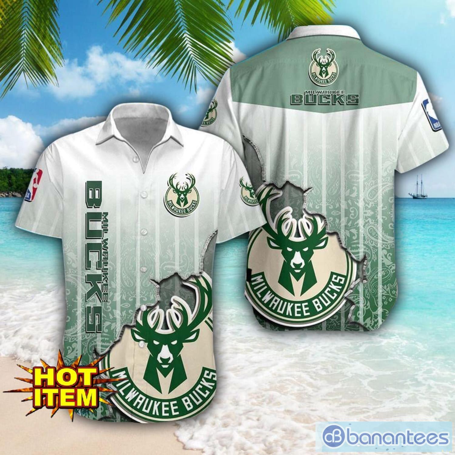 milwaukee bucks logo broken wall printed 3d hawaiian shirt for fans image Milwaukee Bucks Logo Broken Wall Printed 3D Hawaiian Shirt For Fans Product Photo 1