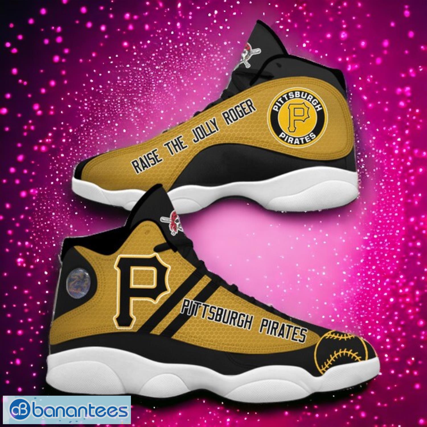 mlb pittsburgh pirates logo design gift for fans air jordan 13 shoes image MLB Pittsburgh Pirates Logo Design Gift For Fans Air Jordan 13 Shoes Product Photo 1