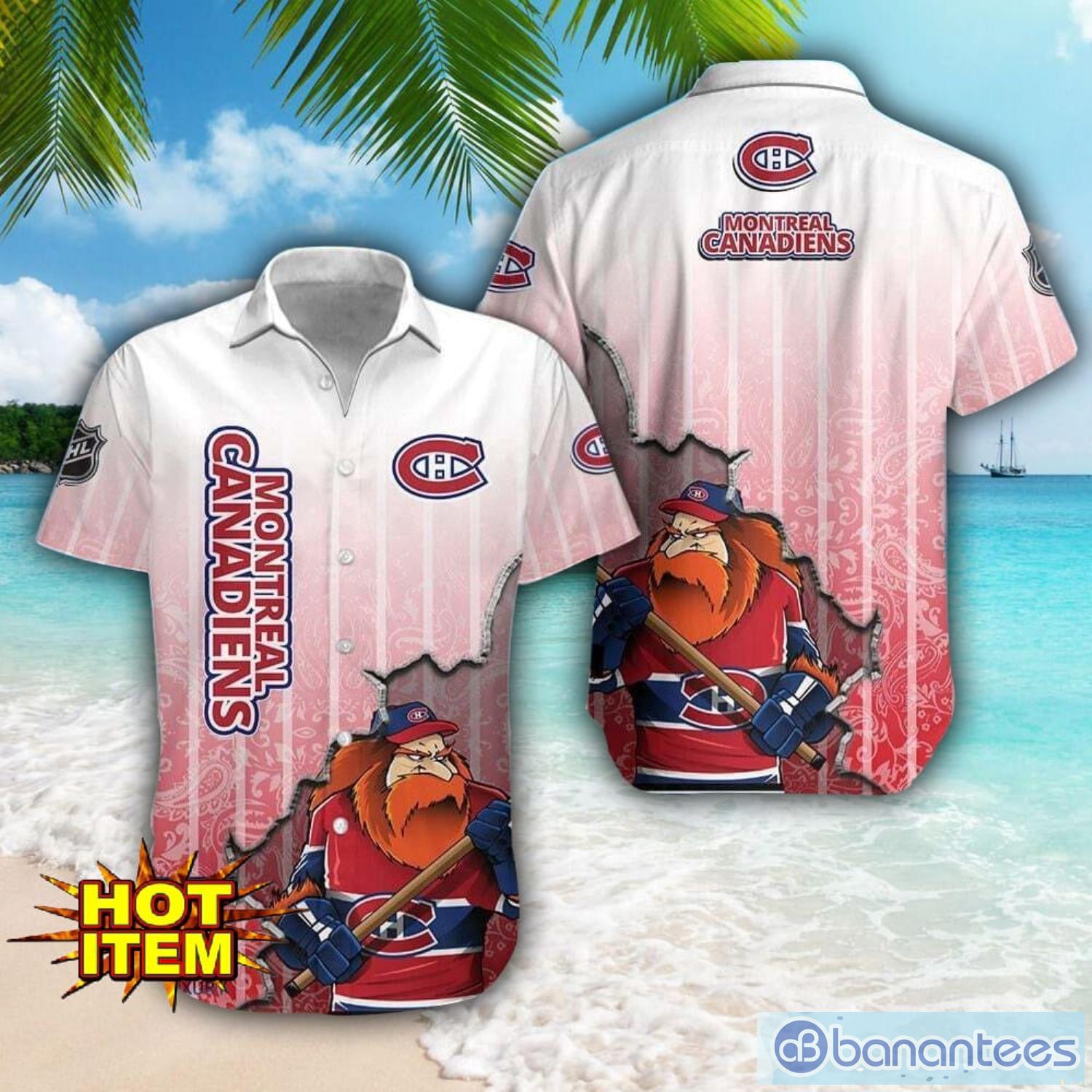 montreal canadiens logo broken wall printed 3d hawaiian shirt for fans image Montreal Canadiens Logo Broken Wall Printed 3D Hawaiian Shirt For Fans Product Photo 1