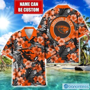 Oregon State Beavers Big Logo Custom Name Aloha Flower Hawaiian Shirt Trending Summer Product Photo 1