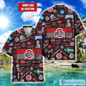 Ohio State Buckeyes Football Beach Shirts Logo Custom Name Hawaiian Shirt Product Photo 1