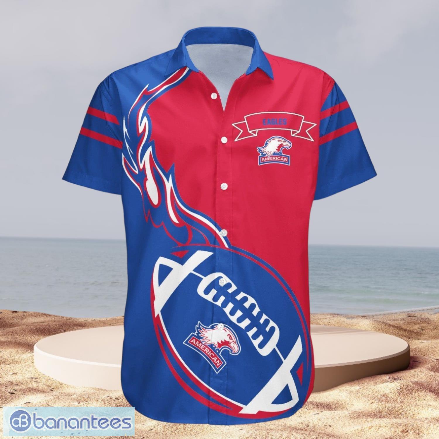 ncaa american eagles logo design flame ball hawaiian shirt image NCAA American Eagles Logo Design Flame Ball Hawaiian Shirt Product Photo 1