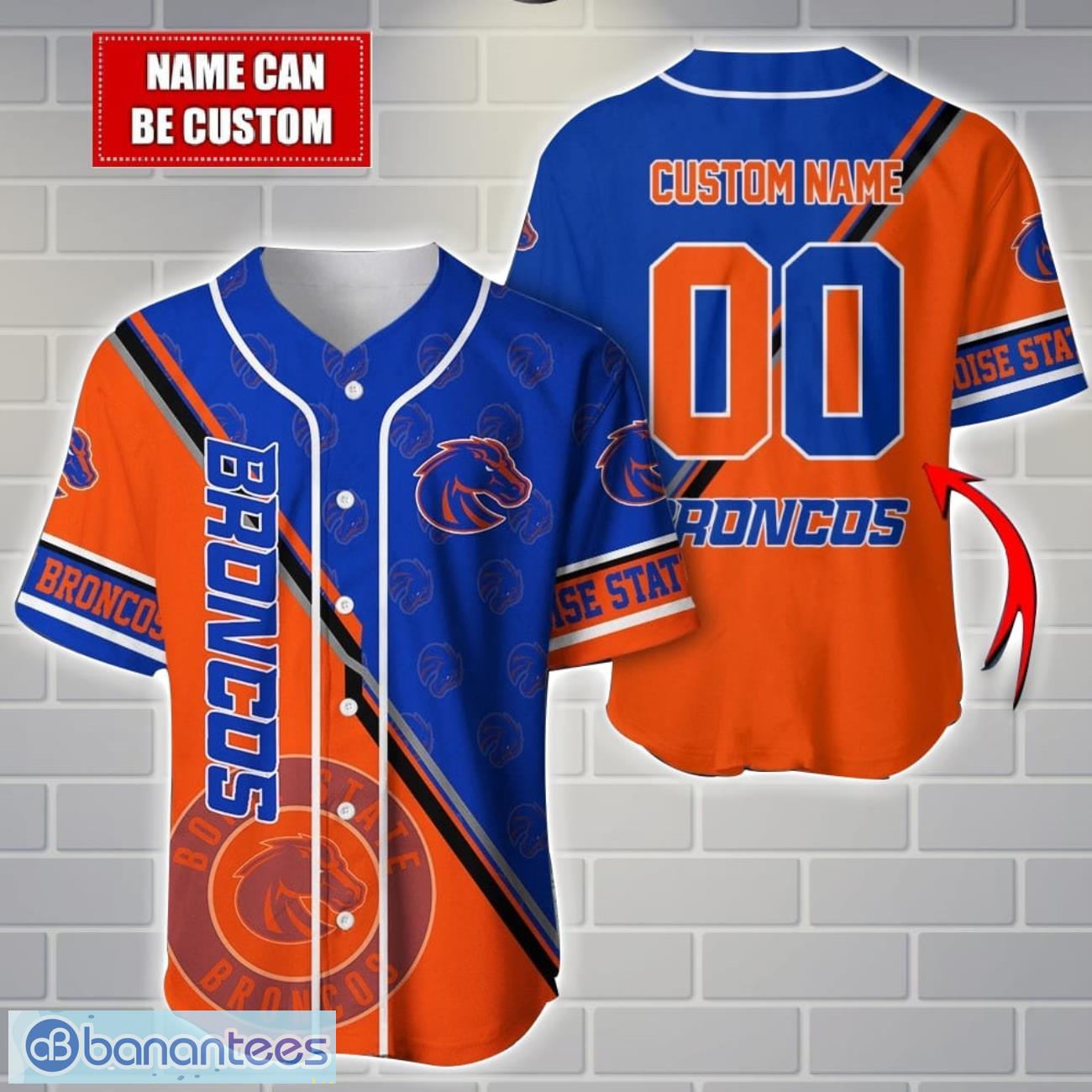 ncaa boise state broncos custom name and number sport baseball jersey shirt image NCAA Boise State Broncos Custom Name And Number Sport Baseball Jersey Shirt Product Photo 1