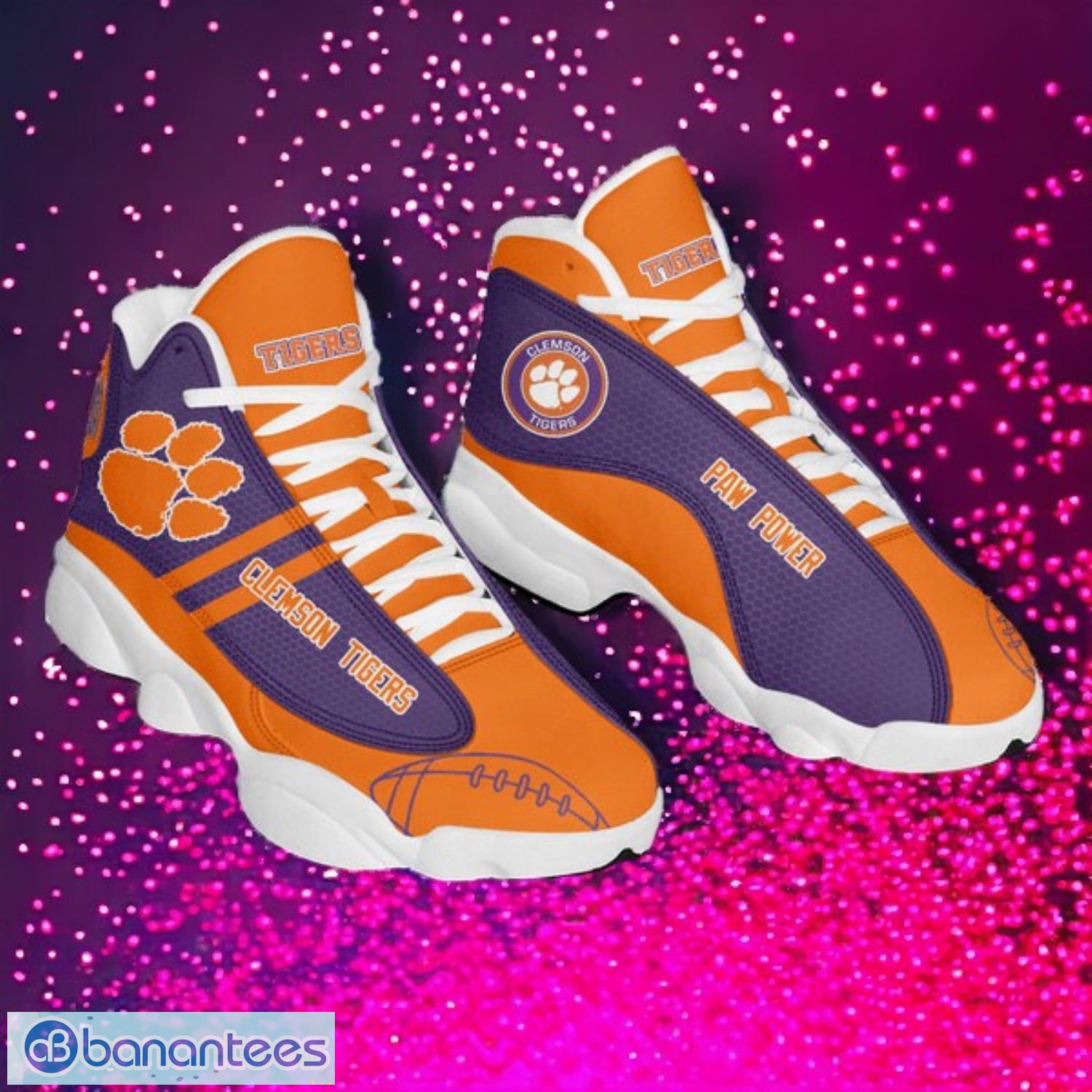 ncaa clemson tigers logo design gift for fans air jordan 13 shoes image NCAA Clemson Tigers Logo Design Gift For Fans Air Jordan 13 Shoes Product Photo 1