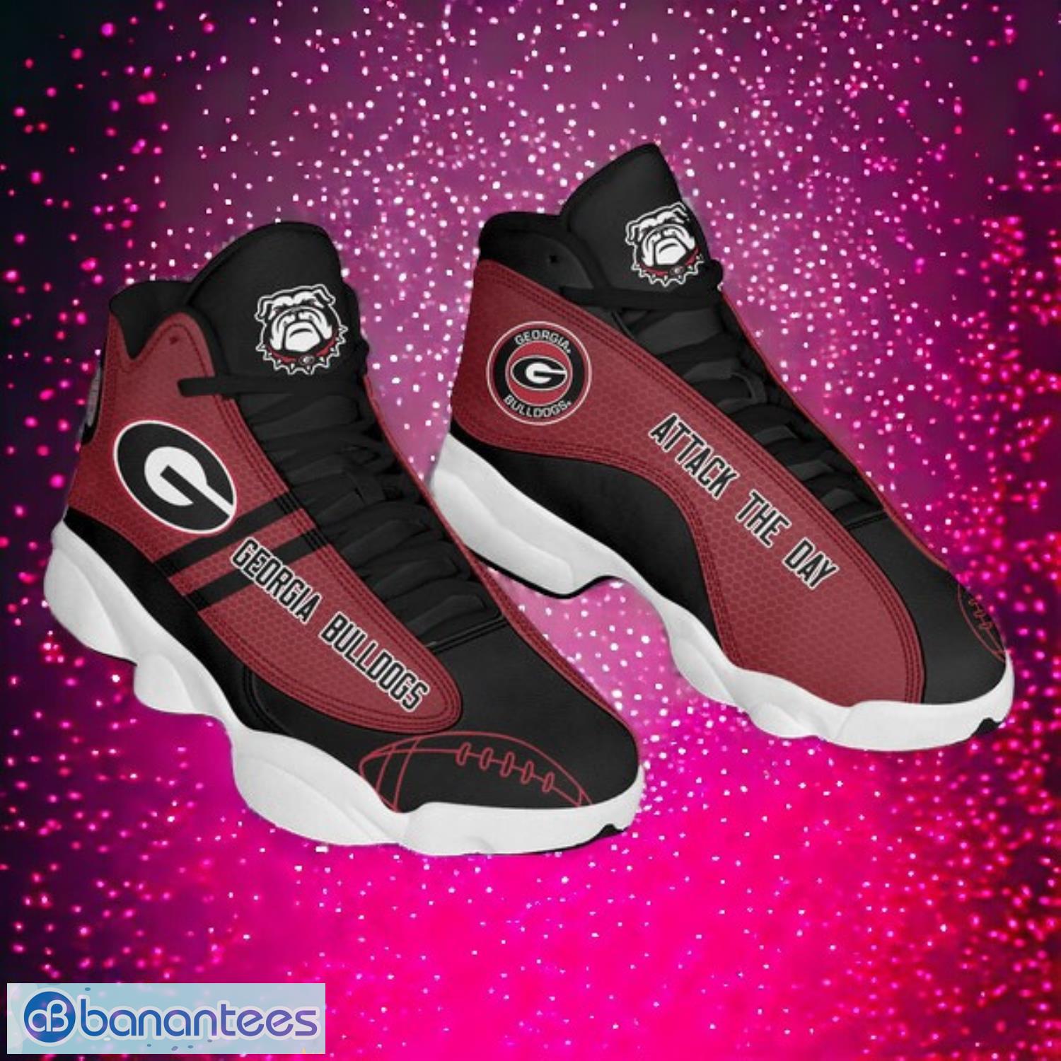 ncaa georgia bulldogs logo design gift for fans air jordan 13 shoes image NCAA Georgia Bulldogs Logo Design Gift For Fans Air Jordan 13 Shoes Product Photo 1