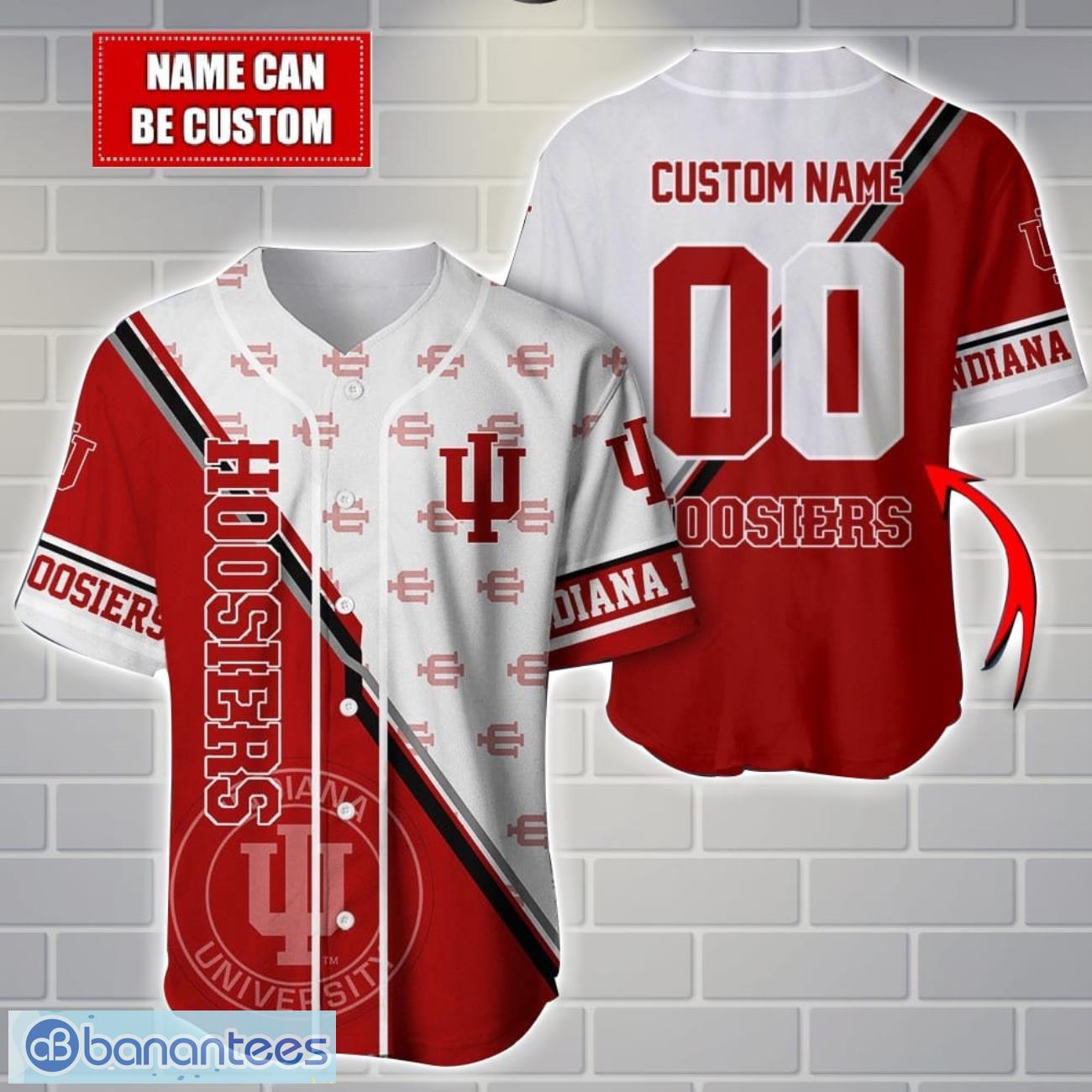 ncaa indiana hoosiers custom name and number sport baseball jersey shirt image NCAA Indiana Hoosiers Custom Name And Number Sport Baseball Jersey Shirt Product Photo 1