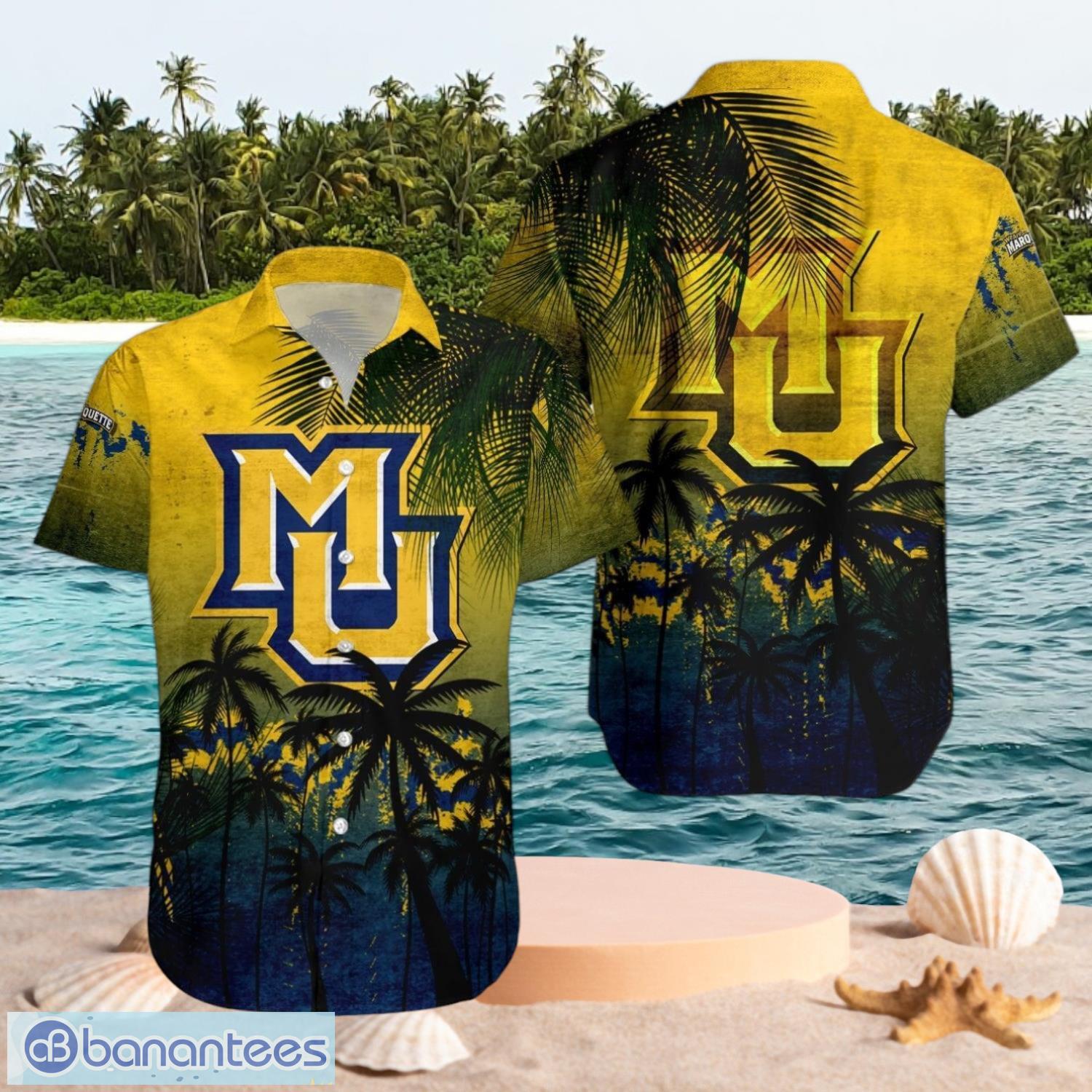 ncaa marquette golden eagles logo design coconut tree yellow shirt hawaiian shirt image NCAA Marquette Golden Eagles Logo Design Coconut Tree Yellow Shirt Hawaiian Shirt Product Photo 1