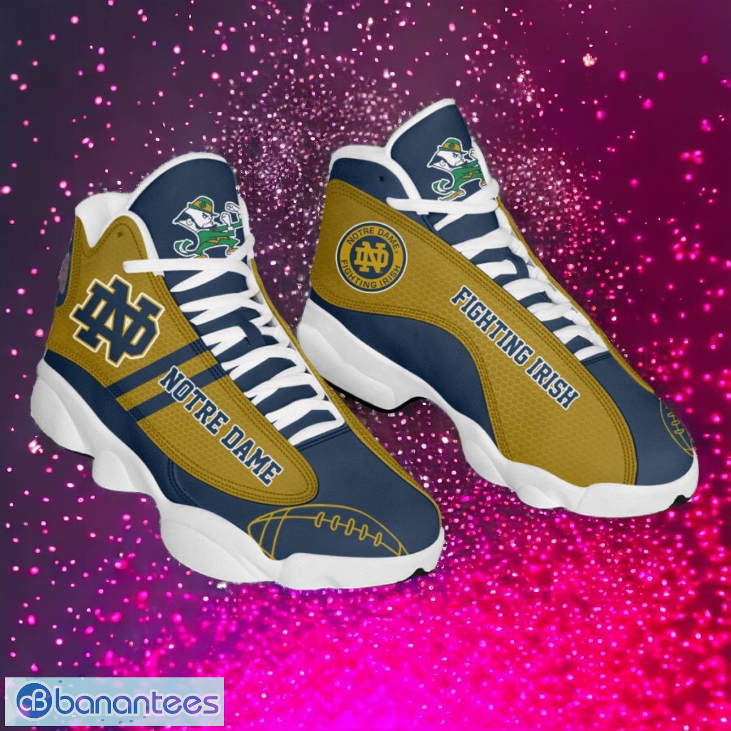 ncaa notre dame fighting irish logo design gift for fans air jordan 13 shoes image NCAA Notre Dame Fighting Irish Logo Design Gift For Fans Air Jordan 13 Shoes Product Photo 1