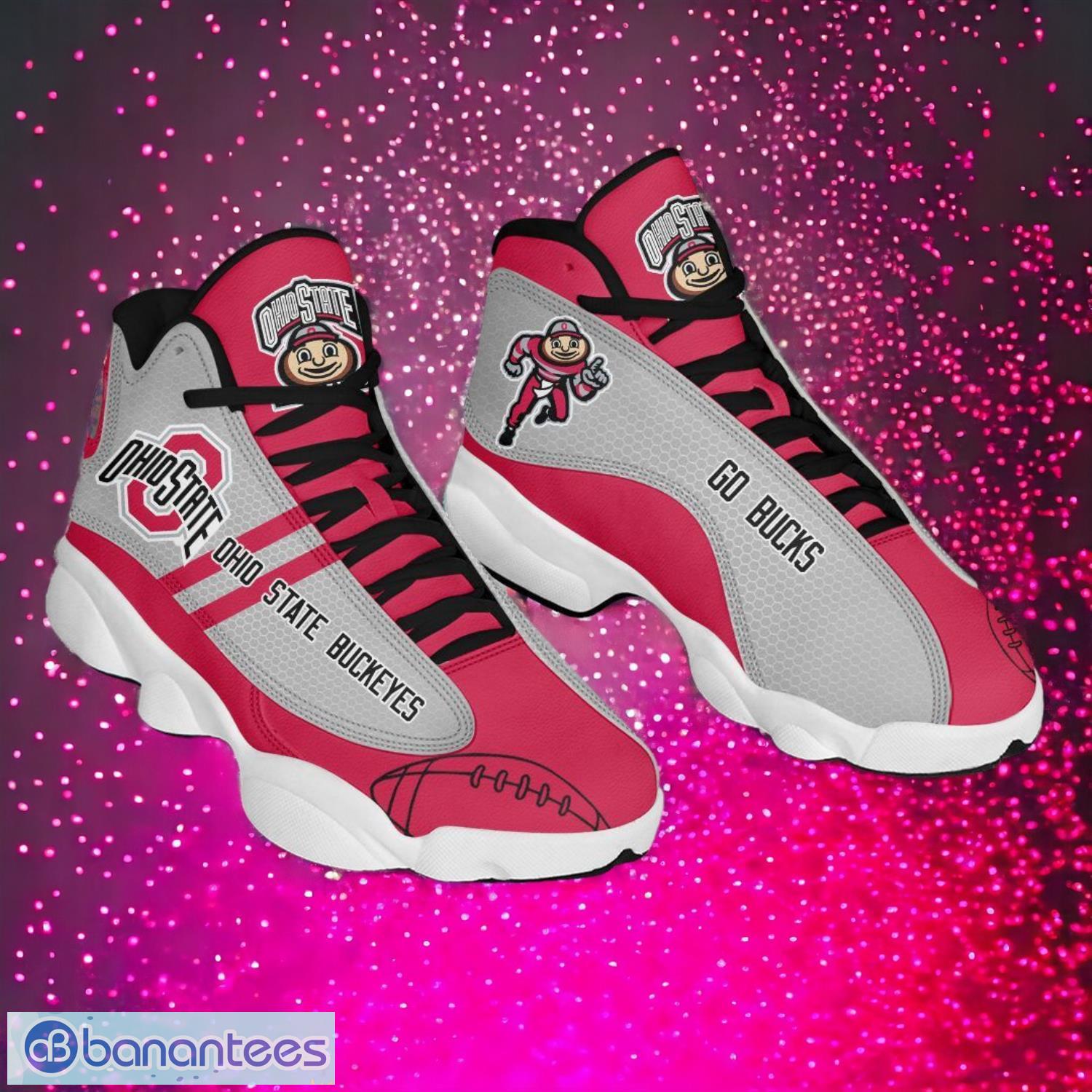 ncaa ohio state buckeyes logo design gift for fans air jordan 13 shoes image NCAA Ohio State Buckeyes Logo Design Gift For Fans Air Jordan 13 Shoes Product Photo 1