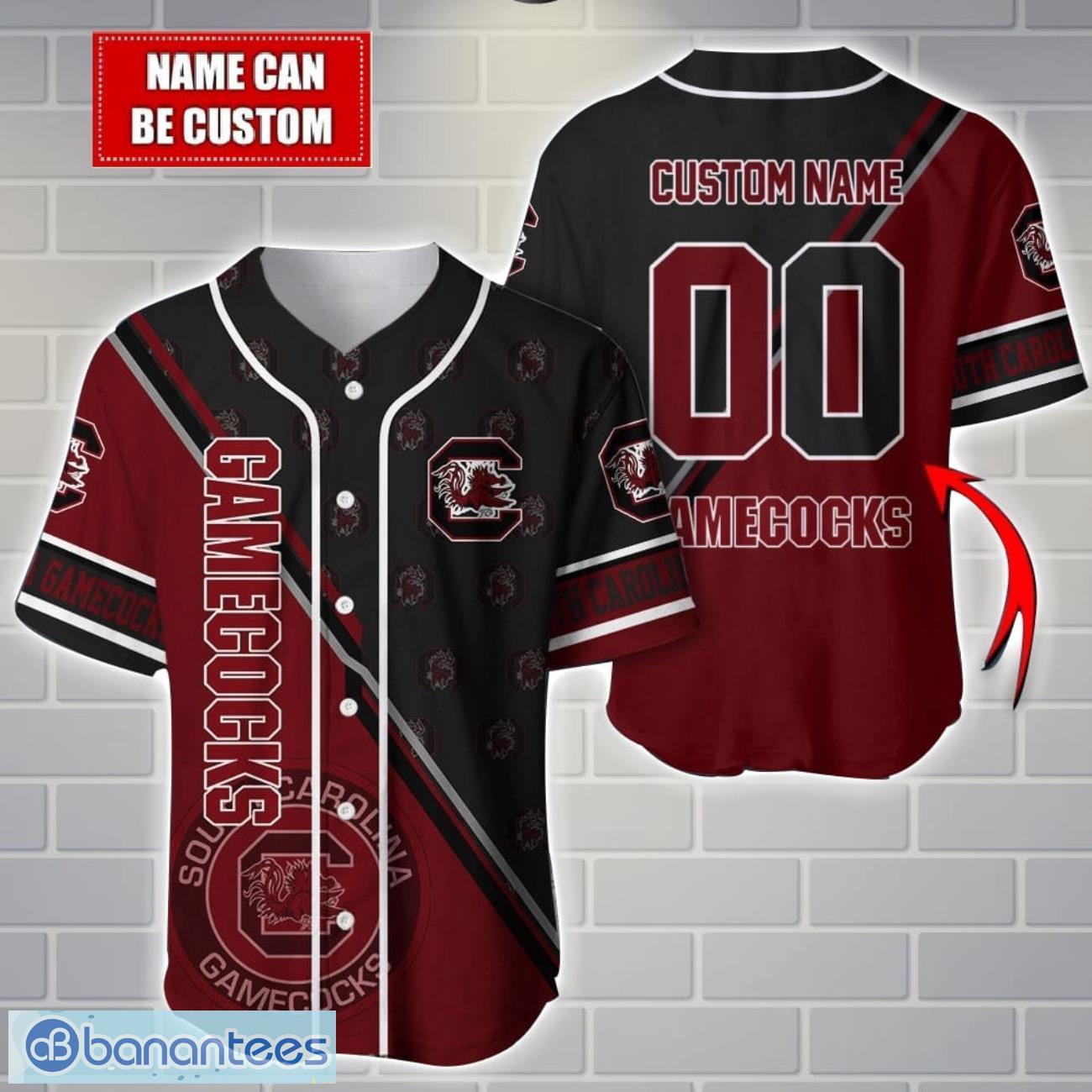 ncaa south carolina gamecocks custom name and number sport baseball jersey shirt image NCAA South Carolina Gamecocks Custom Name And Number Sport Baseball Jersey Shirt Product Photo 1