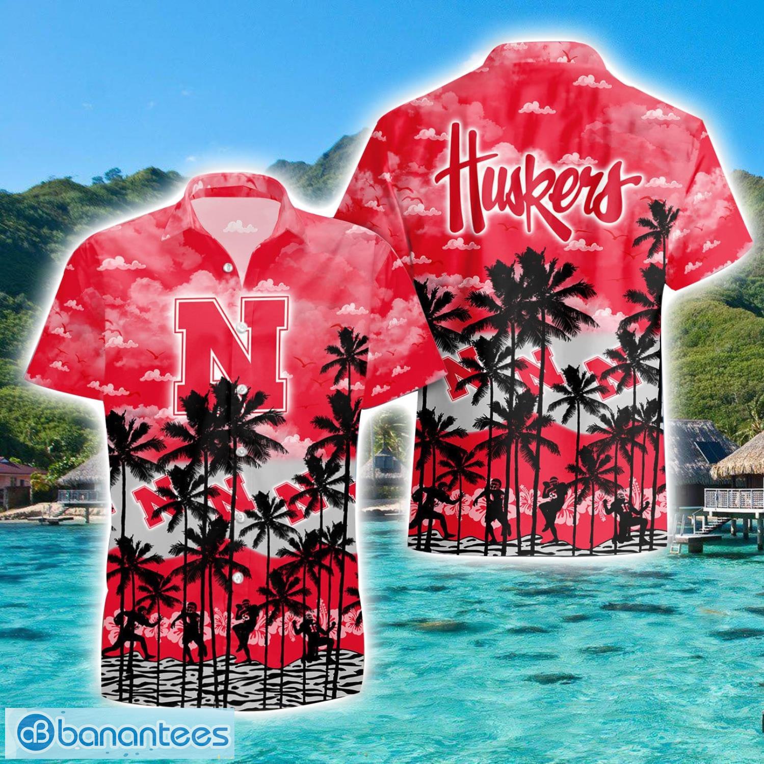 nebraska cornhuskers hawaiian shirt sports team logo beach shirt image Nebraska Cornhuskers Hawaiian Shirt Sports Team Logo Beach Shirt Product Photo 1