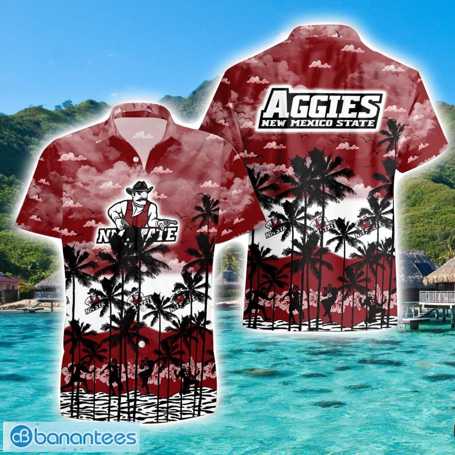 new mexico state aggies hawaiian shirt sports team logo beach shirt image New Mexico State Aggies Hawaiian Shirt Sports Team Logo Beach Shirt Product Photo 1