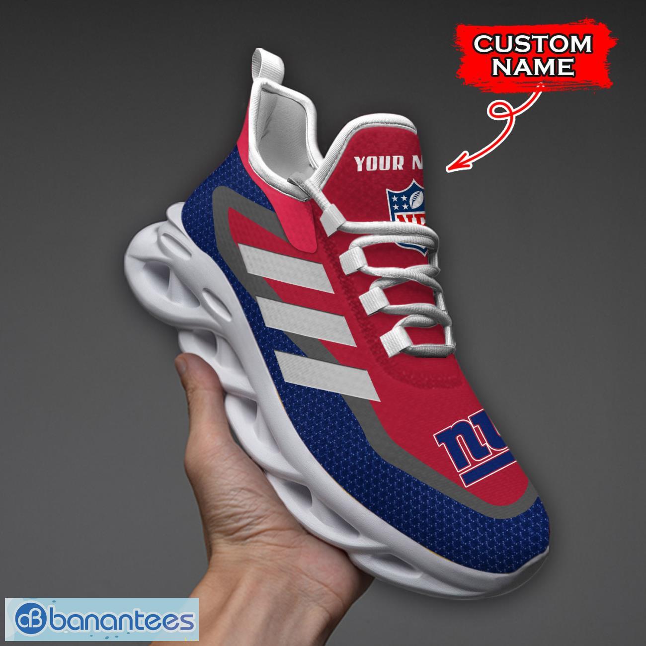 new york giants nfl max soul shoes sneakers custom name big striped sneakers for fans image New York Giants NFL Max Soul Shoes Sneakers Custom Name Big Striped Sneakers For Fans Product Photo 1
