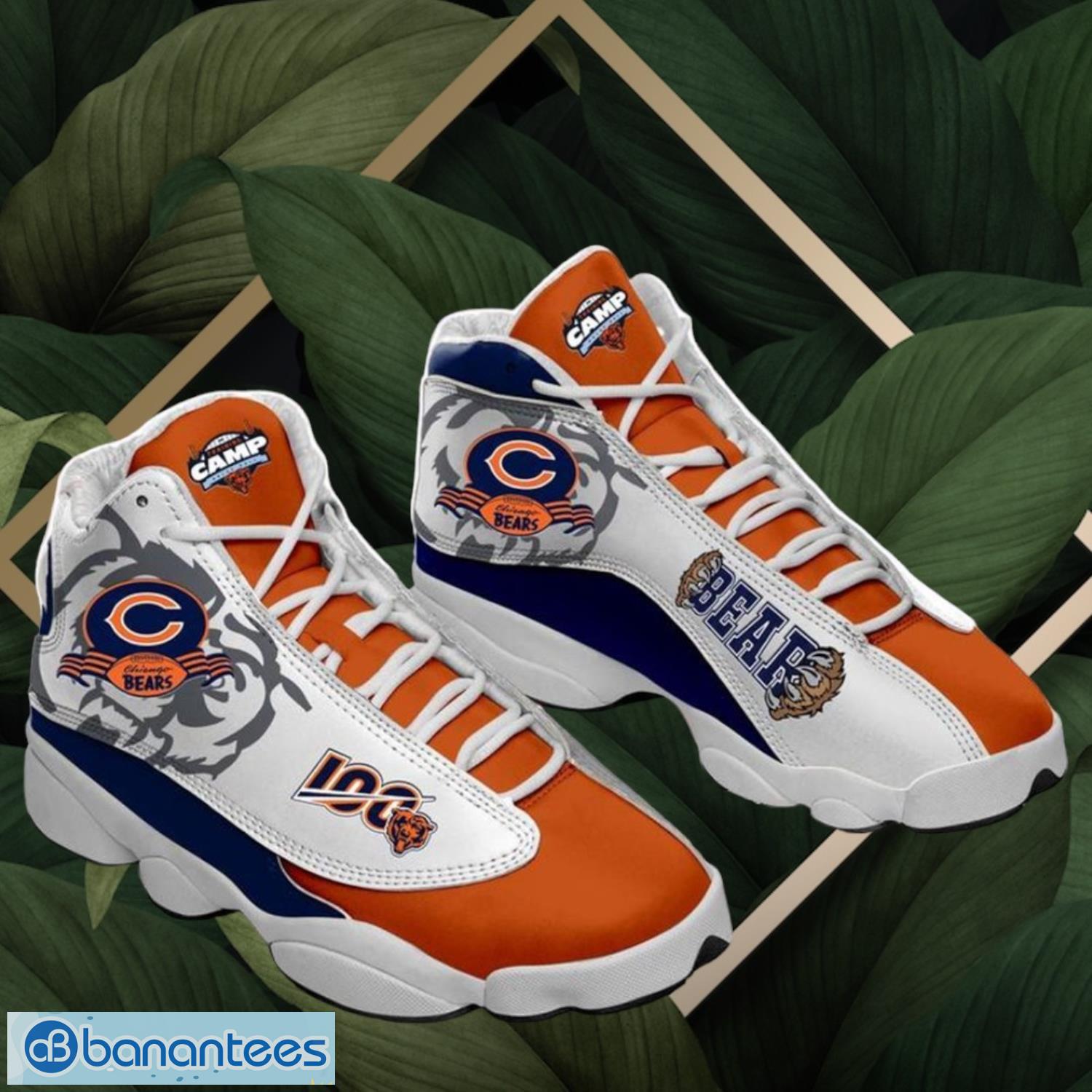 nfl chicago bears logo design white orange shoes gift for fans air jordan 13 image NFL Chicago Bears Logo Design White Orange Shoes Gift For Fans Air Jordan 13 Product Photo 1