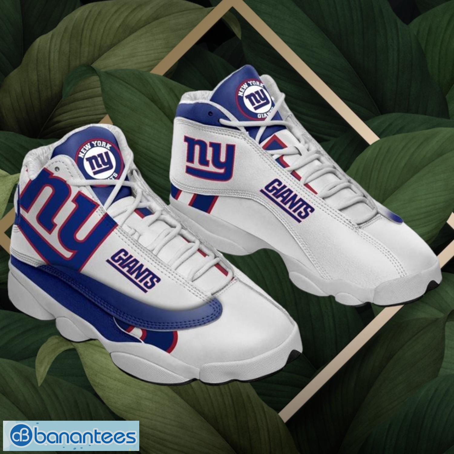 nfl new york giants logo design white shoes gift for fans air jordan 13 image NFL New York Giants Logo Design White Shoes Gift For Fans Air Jordan 13 Product Photo 1