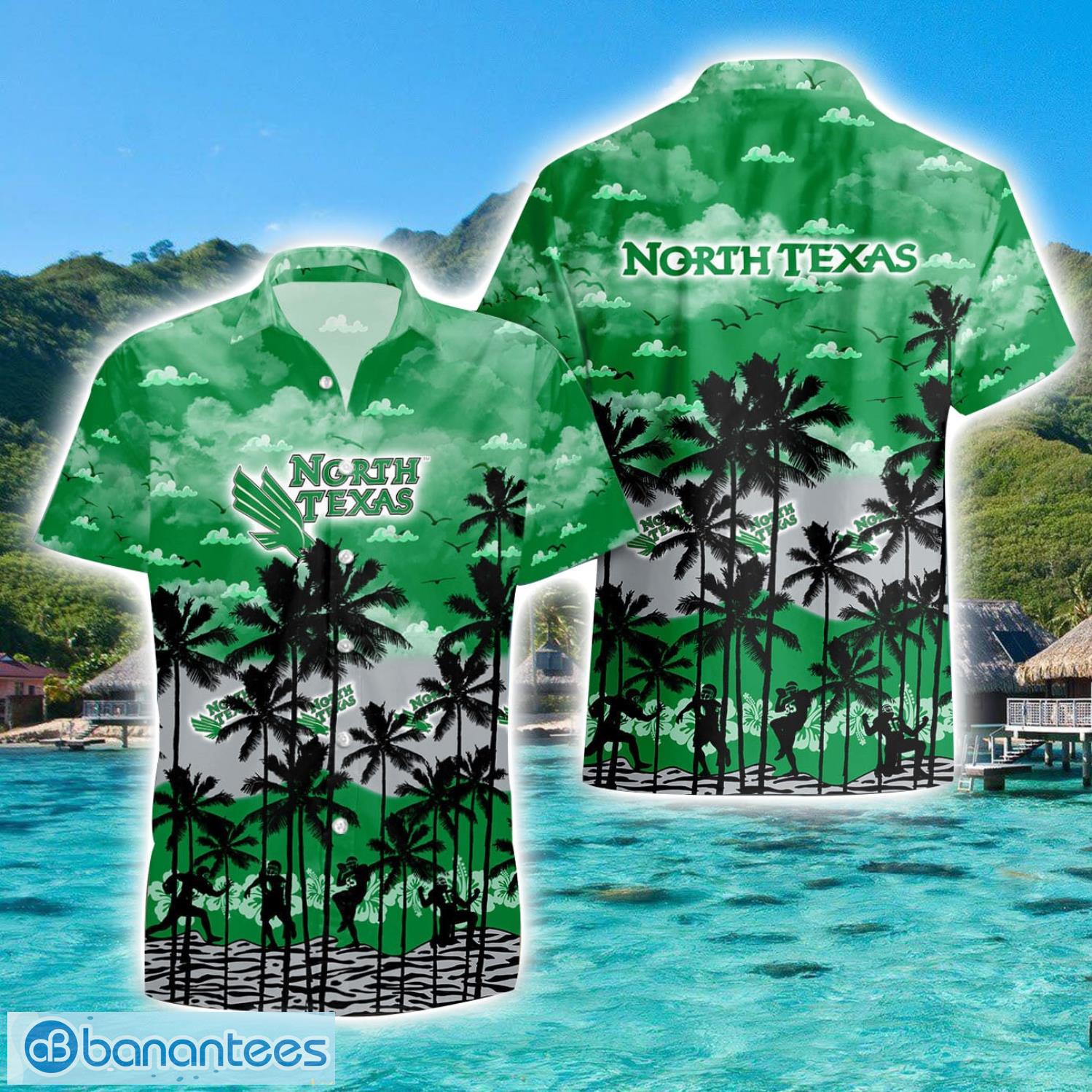 north texas 3d hawaiian shirt sports team logo beach shirt image North Texas 3D Hawaiian Shirt Sports Team Logo Beach Shirt Product Photo 1