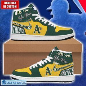 Oakland Athletics MLB Air Jordan 1 Hightop Shoes For MLB Fans Custom Name Gift Sneakers Product Photo 1
