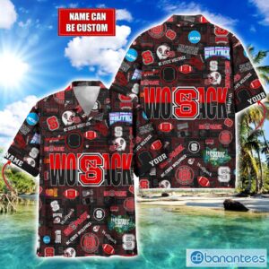 NC State Wolfpack Football Beach Shirts Logo Custom Name Hawaiian Shirt Product Photo 1
