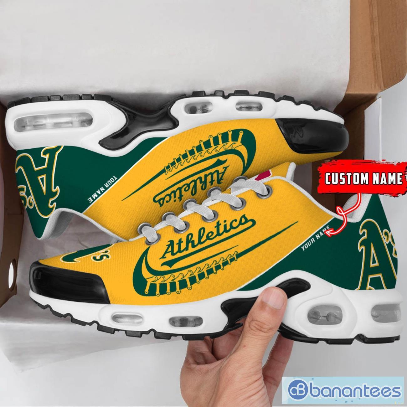 oakland athletics mlb custom name air cushion sports shoes men women sneakers 1 image Oakland Athletics MLB Custom Name Air Cushion Sports Shoes Men Women Sneakers Product Photo 2