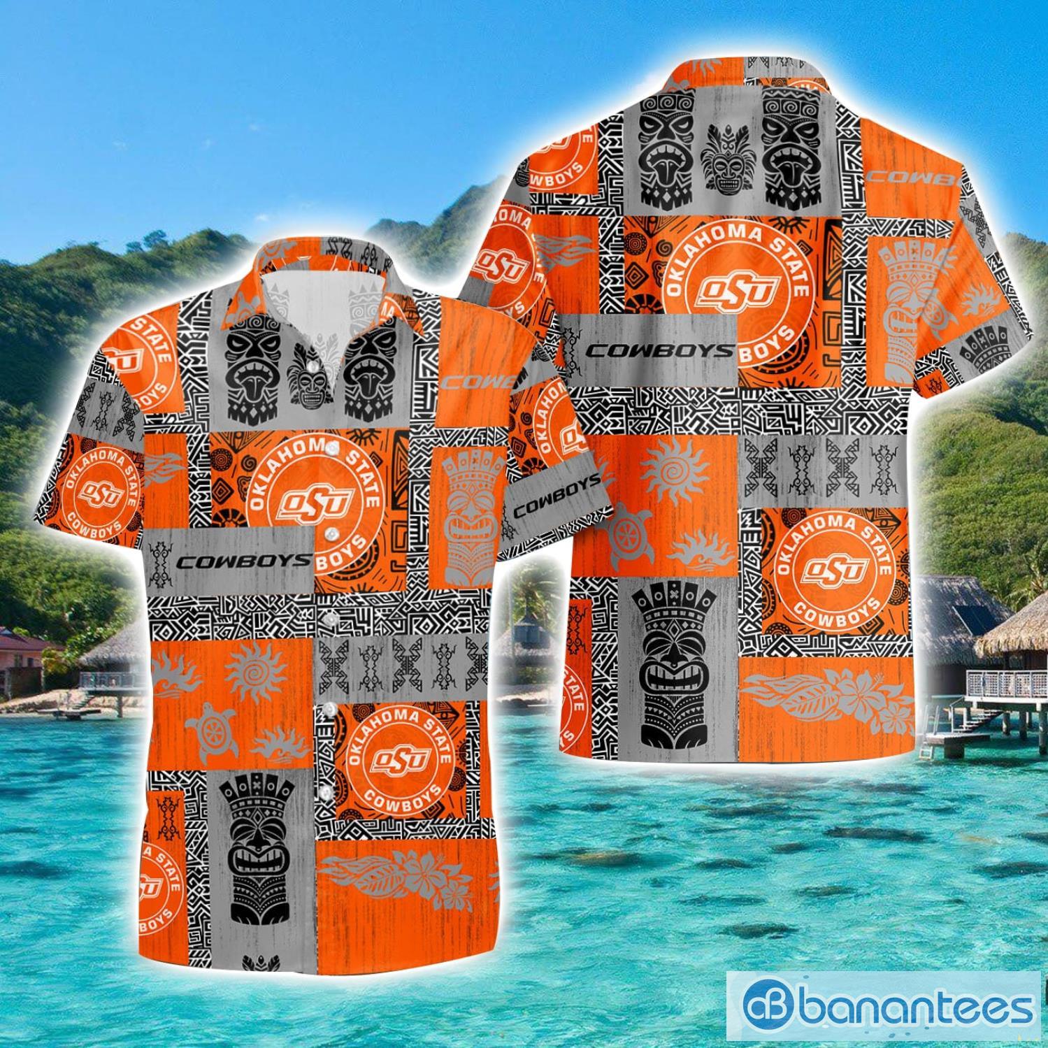 oklahoma state cowboys hawaiian tiki vintage patterns hawaiian shirt summer gift image Oklahoma State Cowboys Hawaiian Tiki Vintage Patterns Hawaiian Shirt Summer Gift Product Photo 1