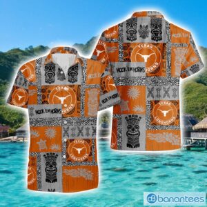 Texas Longhorns Tiki Vintage Patterns Hawaiian Shirt Summer Gift Product Photo 1