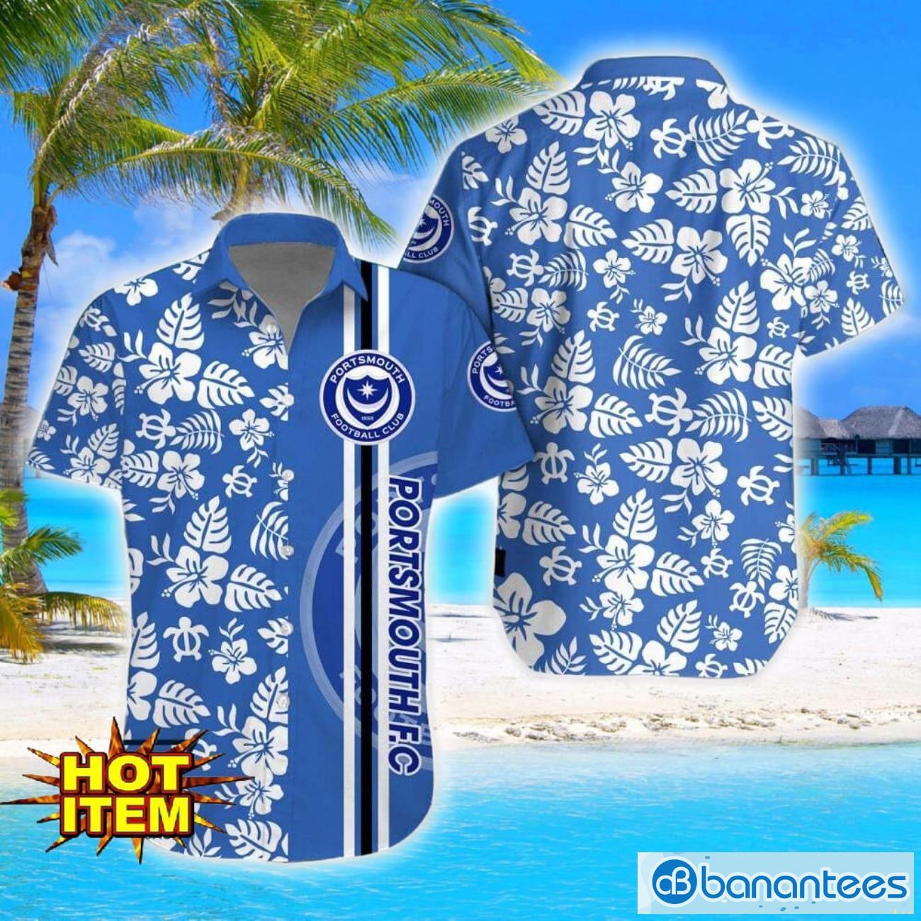 portsmouth fc turtle flower pattern aloha hawaiian shirt and shorts beach set for men and women image Portsmouth F.C Turtle Flower Pattern Aloha Hawaiian Shirt And Shorts Beach Set For Men And Women Product Photo 1