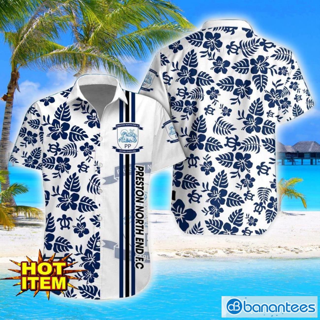 preston north end fc turtle flower pattern aloha hawaiian shirt and shorts beach set for men and women image Preston North End F.C Turtle Flower Pattern Aloha Hawaiian Shirt And Shorts Beach Set For Men And Women Product Photo 1
