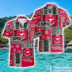 SMU Mustangs Tiki Vintage Patterns Hawaiian Shirt Summer Gift Product Photo 1