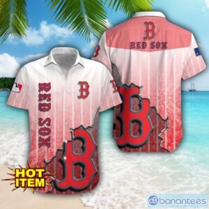 Boston Red Sox Logo Broken Wall Printed 3D Hawaiian Shirt For Fans Product Photo 1