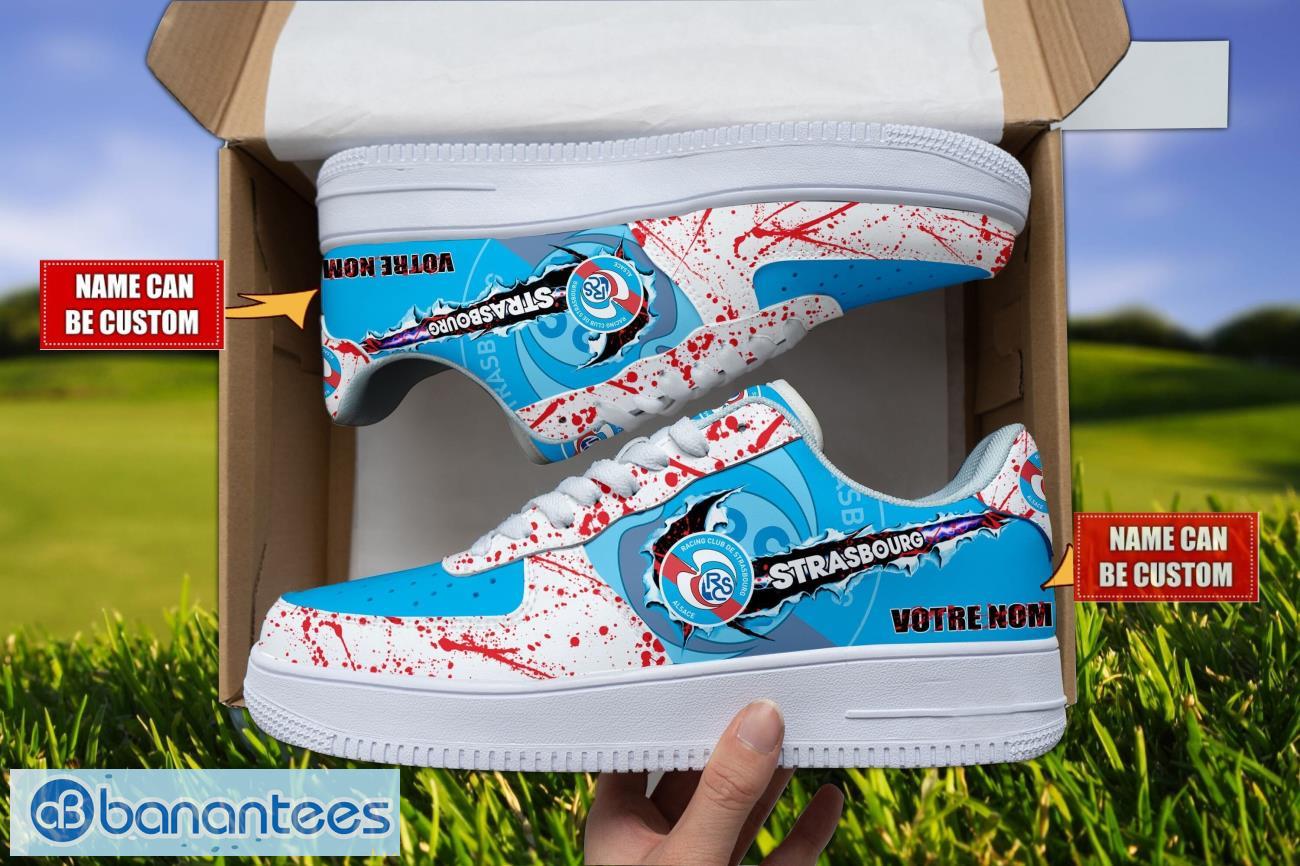 rc strasbourg alsace personalized air force shoes custom name for fans image RC Strasbourg Alsace Personalized Air Force Shoes Custom Name For Fans Product Photo 1