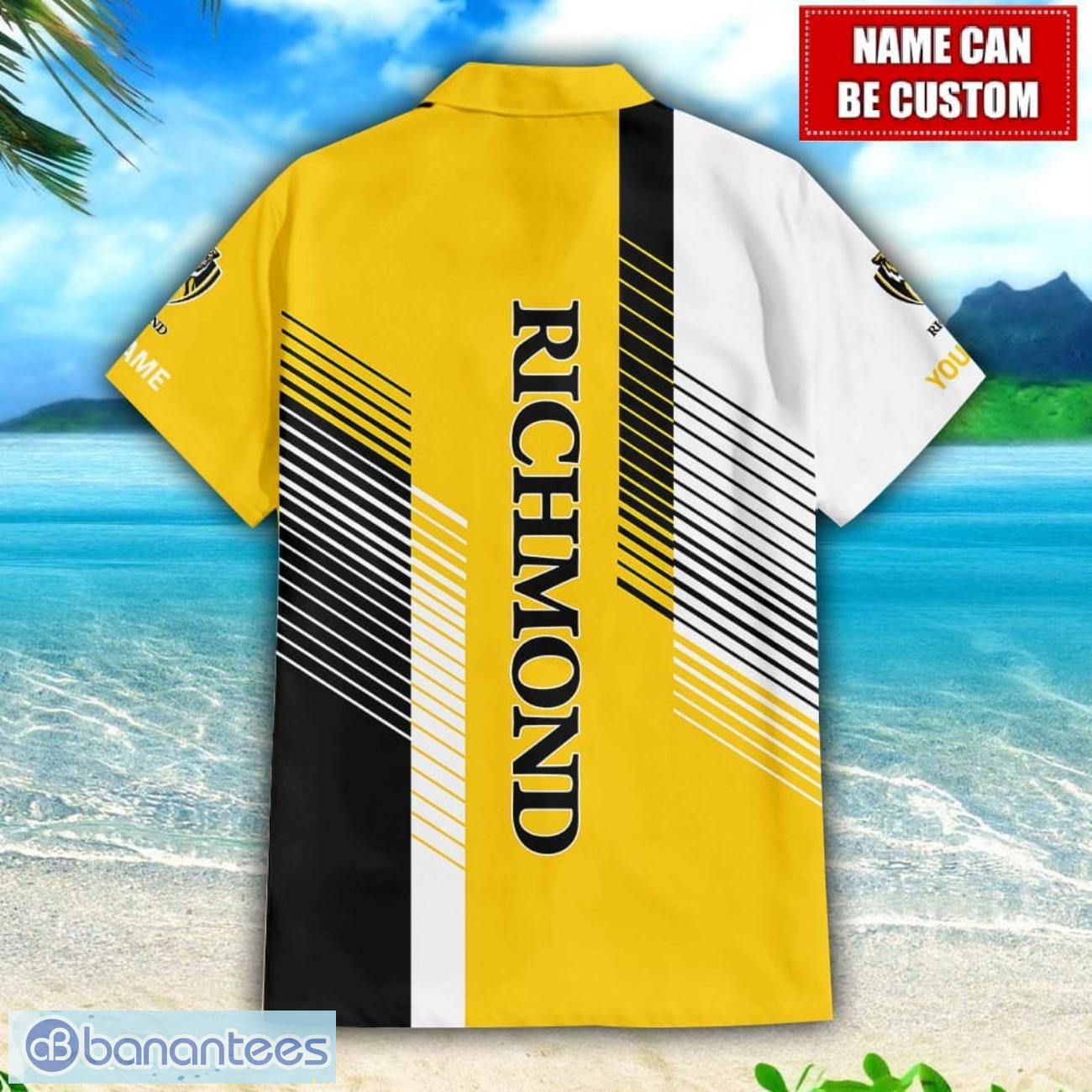 richmond afl custom name hawaiian shirt for men and women beach gift image Richmond AFL Custom Name Hawaiian Shirt For Men And Women Beach Gift Product Photo 1