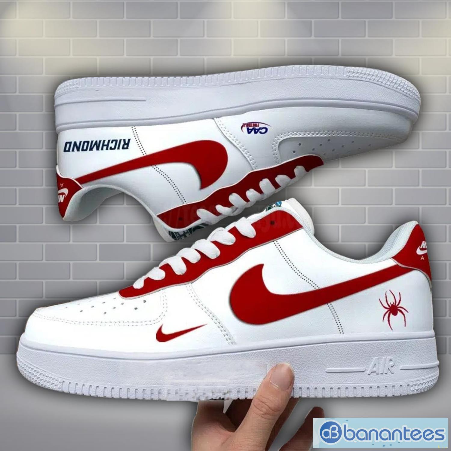 richmond spiders ncaa air force custom name af1 air force sneakers image Richmond Spiders NCAA Air Force Custom Name AF1 Air Force Sneakers Product Photo 1