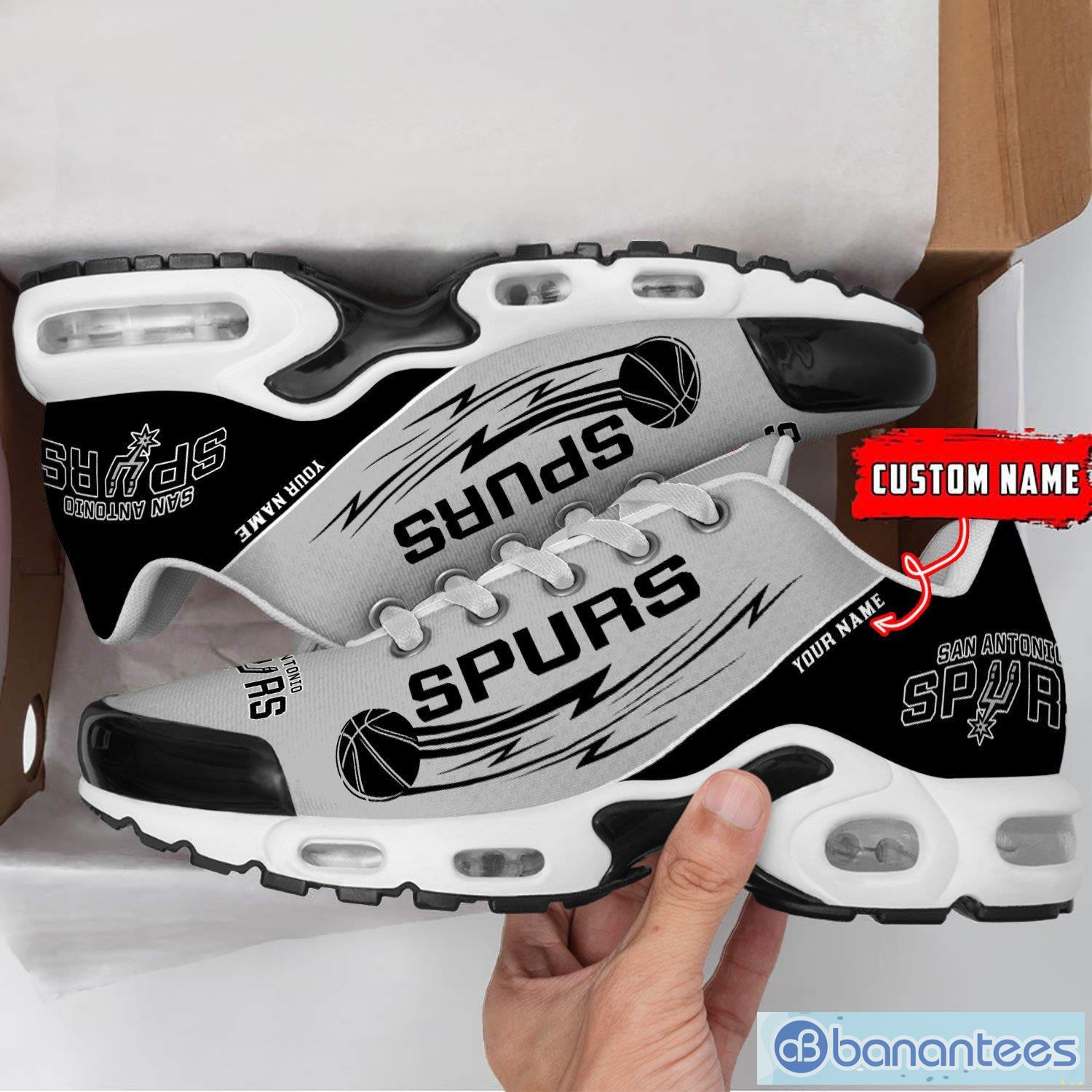 san antonio spurs nba air cushion sports shoes custom name tn sneakers for fans 1 image San Antonio Spurs NBA Air Cushion Sports Shoes Custom Name TN Sneakers For Fans Product Photo 2