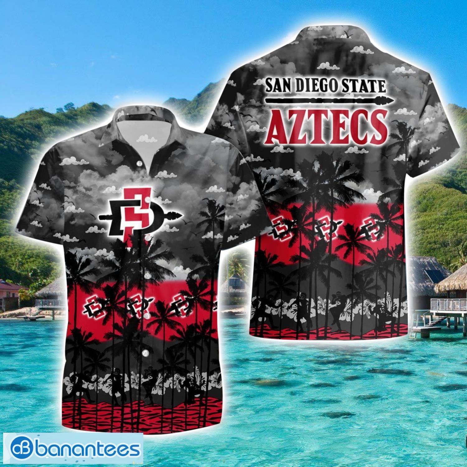 san diego state aztecs hawaiian shirt sports team logo beach shirt image San Diego State Aztecs Hawaiian Shirt Sports Team Logo Beach Shirt Product Photo 1