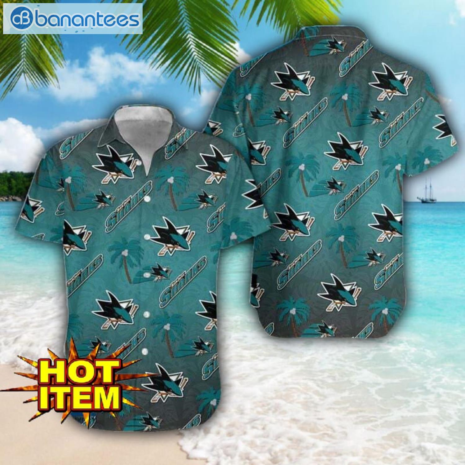 san jose sharks hawaii 3d printing tropical hawaiian shirt for men and women beach summer gift image San Jose Sharks Hawaii 3D Printing Tropical Hawaiian Shirt For Men And Women Beach Summer Gift Product Photo 1
