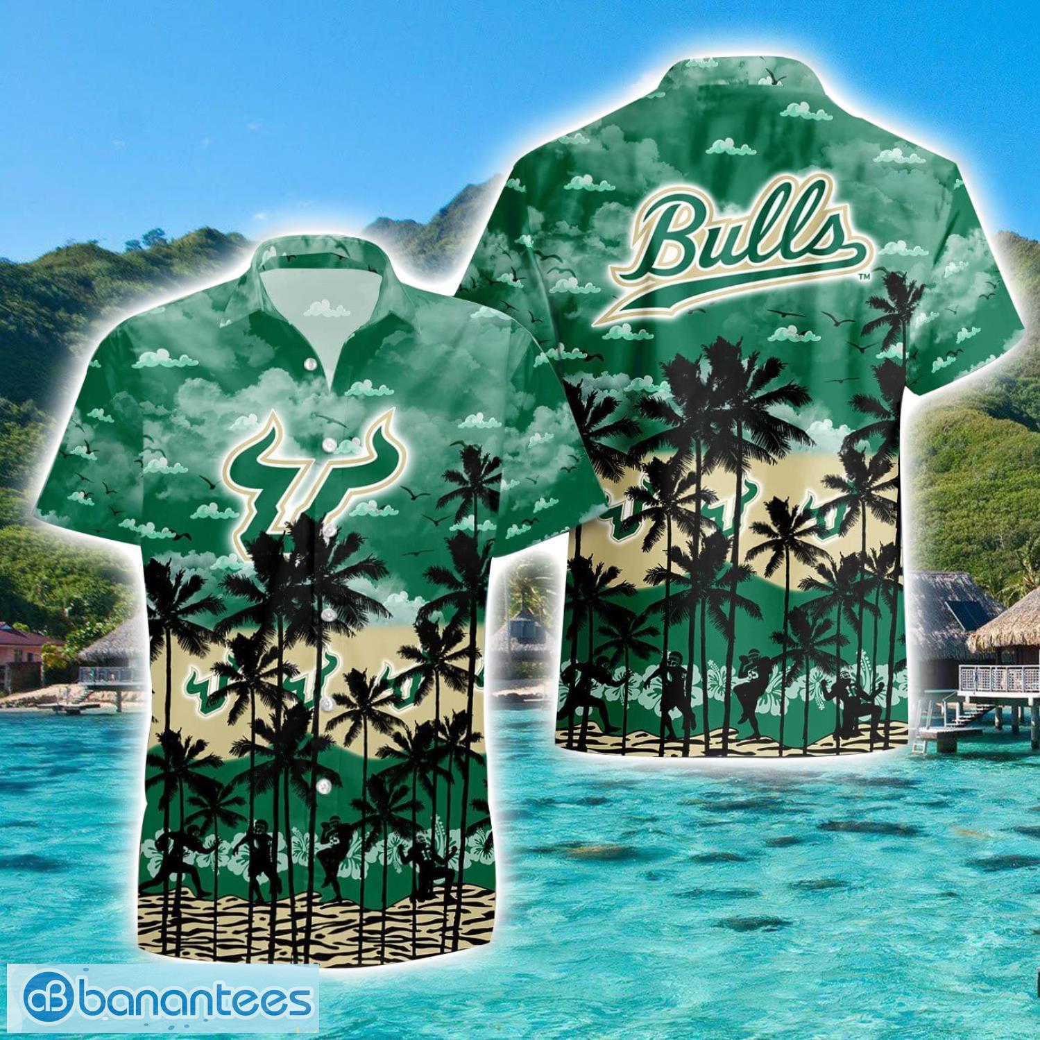 south florida 3d hawaiian shirt sports team logo beach shirt image South Florida 3D Hawaiian Shirt Sports Team Logo Beach Shirt Product Photo 1