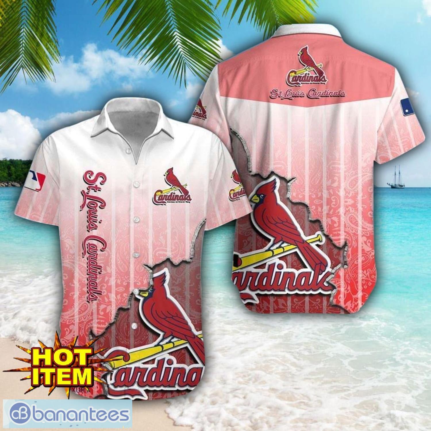 st louis cardinals logo broken wall printed 3d hawaiian shirt for fans image St. Louis Cardinals Logo Broken Wall Printed 3D Hawaiian Shirt For Fans Product Photo 1