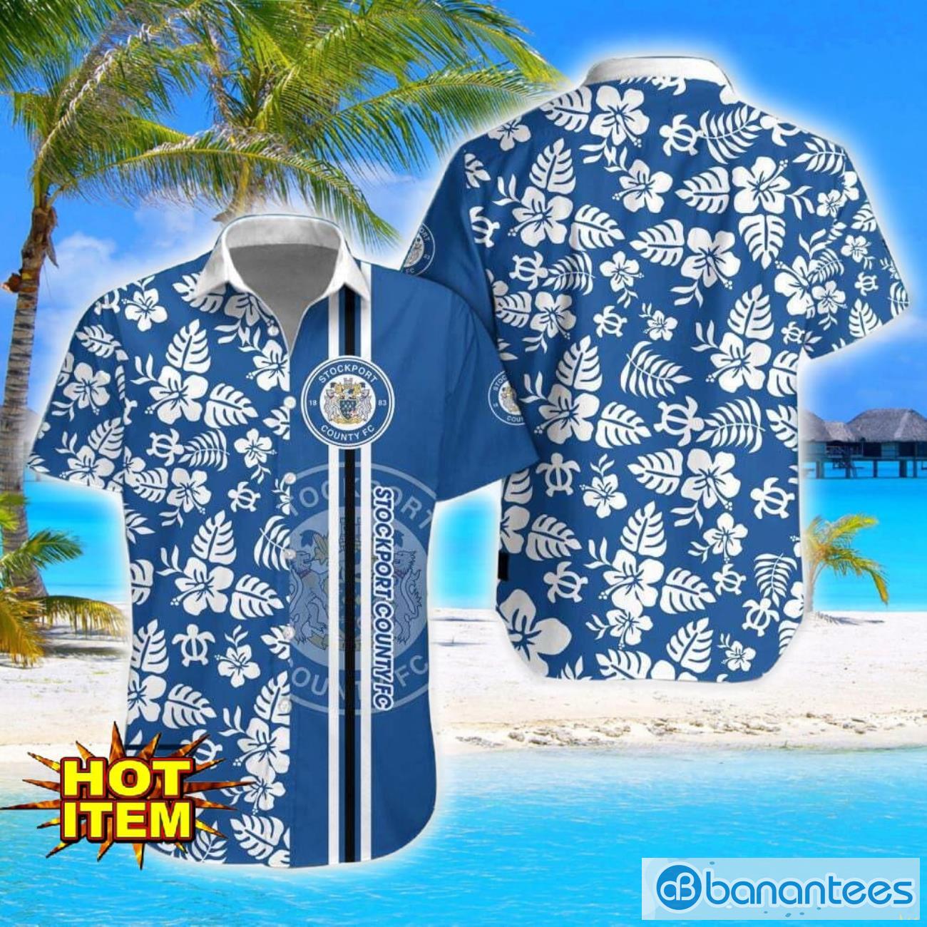 stockport county fc turtle flower pattern aloha hawaiian shirt and shorts beach set for men and women image Stockport County F.C Turtle Flower Pattern Aloha Hawaiian Shirt And Shorts Beach Set For Men And Women Product Photo 1
