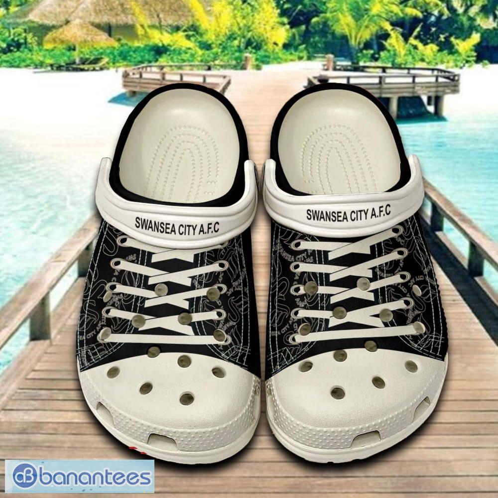 swansea city afc 3d clog shoes for fans summer beach all over print image Swansea City A.F.C 3D Clog Shoes For Fans Summer Beach All Over Print - Swansea City A.F.C 3D Clog Shoes For Fans Summer Beach All Over Print