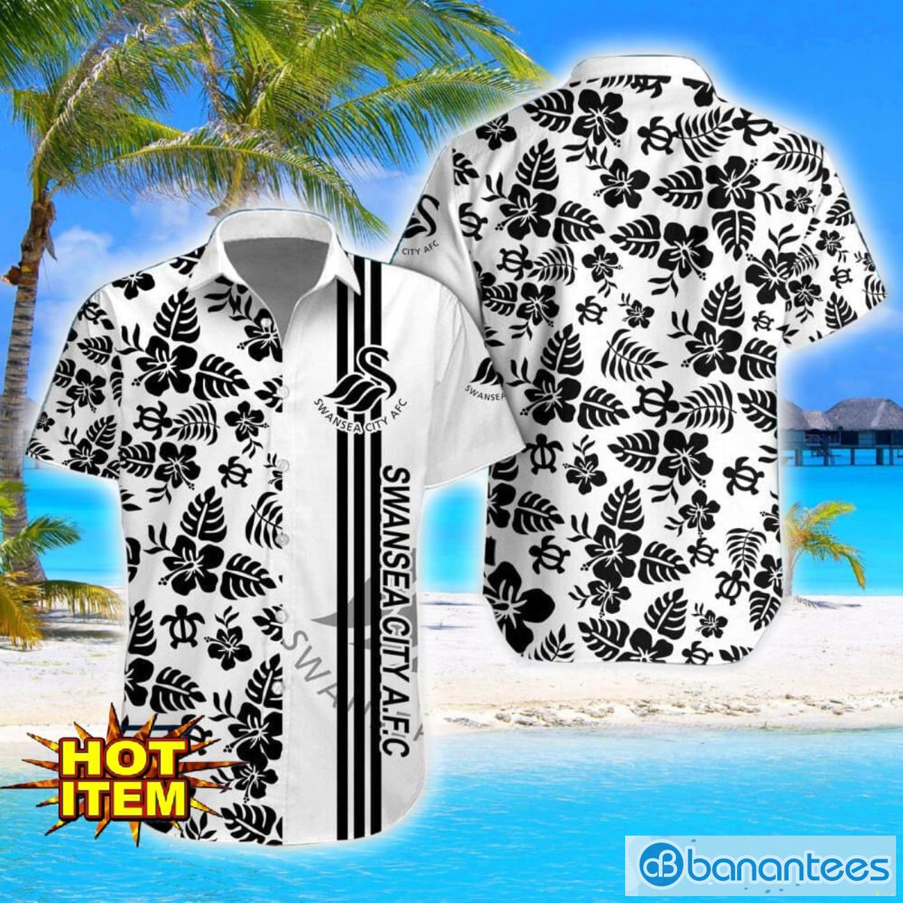 swansea city afc turtle flower pattern aloha hawaiian shirt and shorts beach set for men and women image Swansea City A.F.C Turtle Flower Pattern Aloha Hawaiian Shirt And Shorts Beach Set For Men And Women Product Photo 1