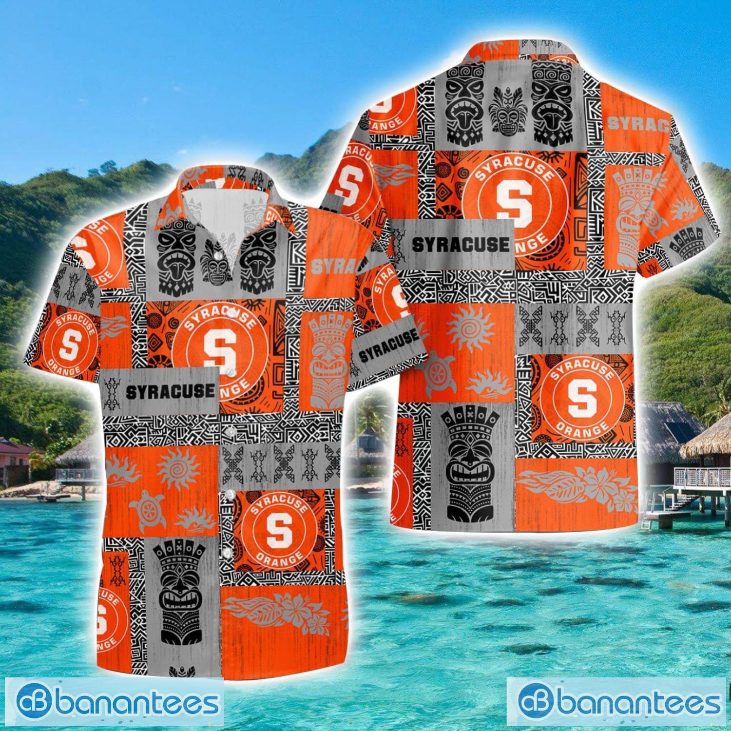 syracuse orange tiki vintage patterns hawaiian shirt summer gift image Syracuse Orange Tiki Vintage Patterns Hawaiian Shirt Summer Gift Product Photo 1