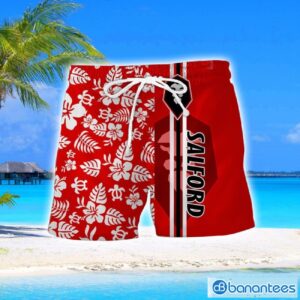 Salford City Turtle Flower Pattern Aloha Hawaiian Shirt And Shorts Beach Set For Men And Women Product Photo 2