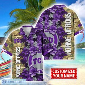 TCU Horned Frogs Custom Name Personalized Camo Flower Pattern Hawaiian Shirt Product Photo 1