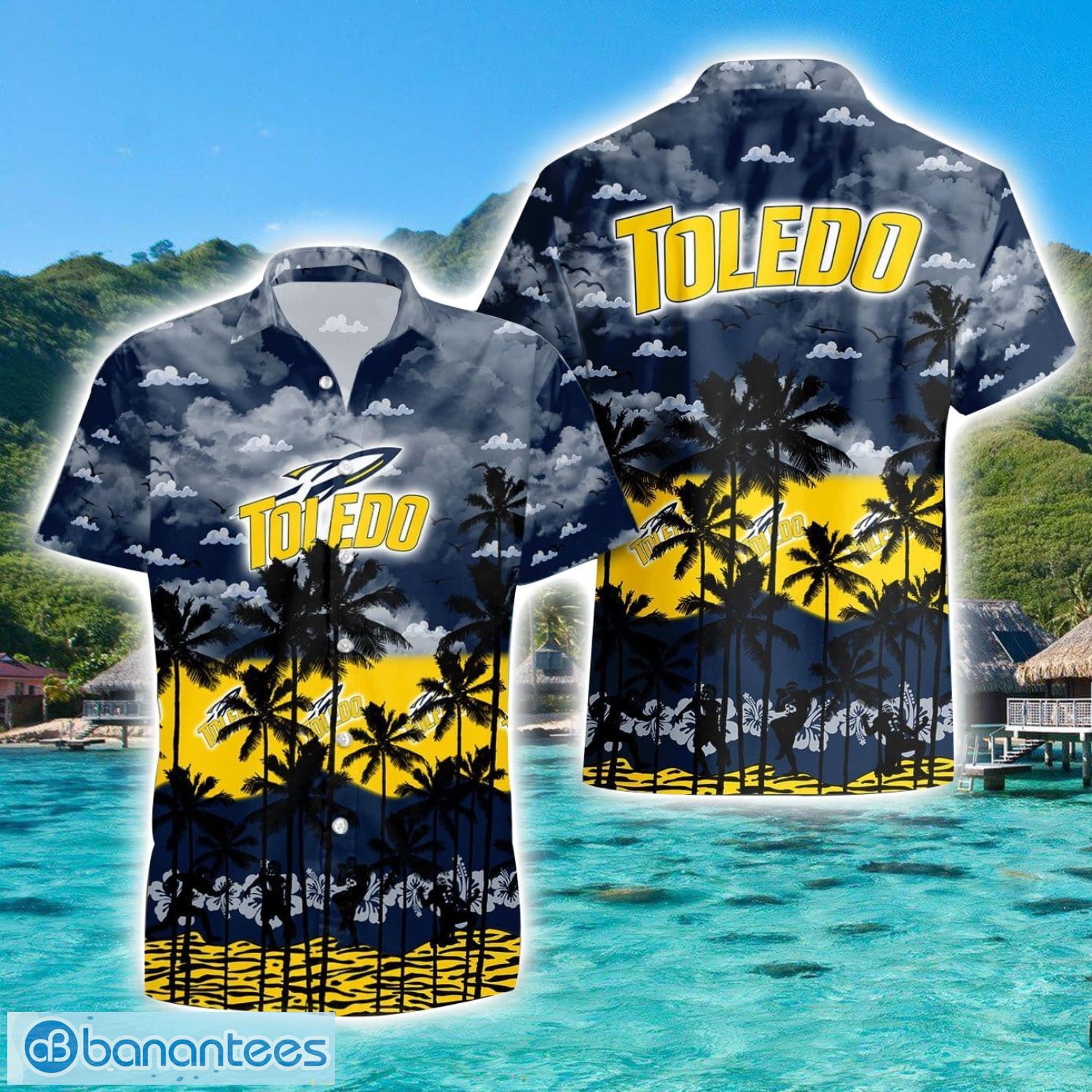 toledo rockets hawaiian shirt sports team logo beach shirt image Toledo Rockets Hawaiian Shirt Sports Team Logo Beach Shirt Product Photo 1