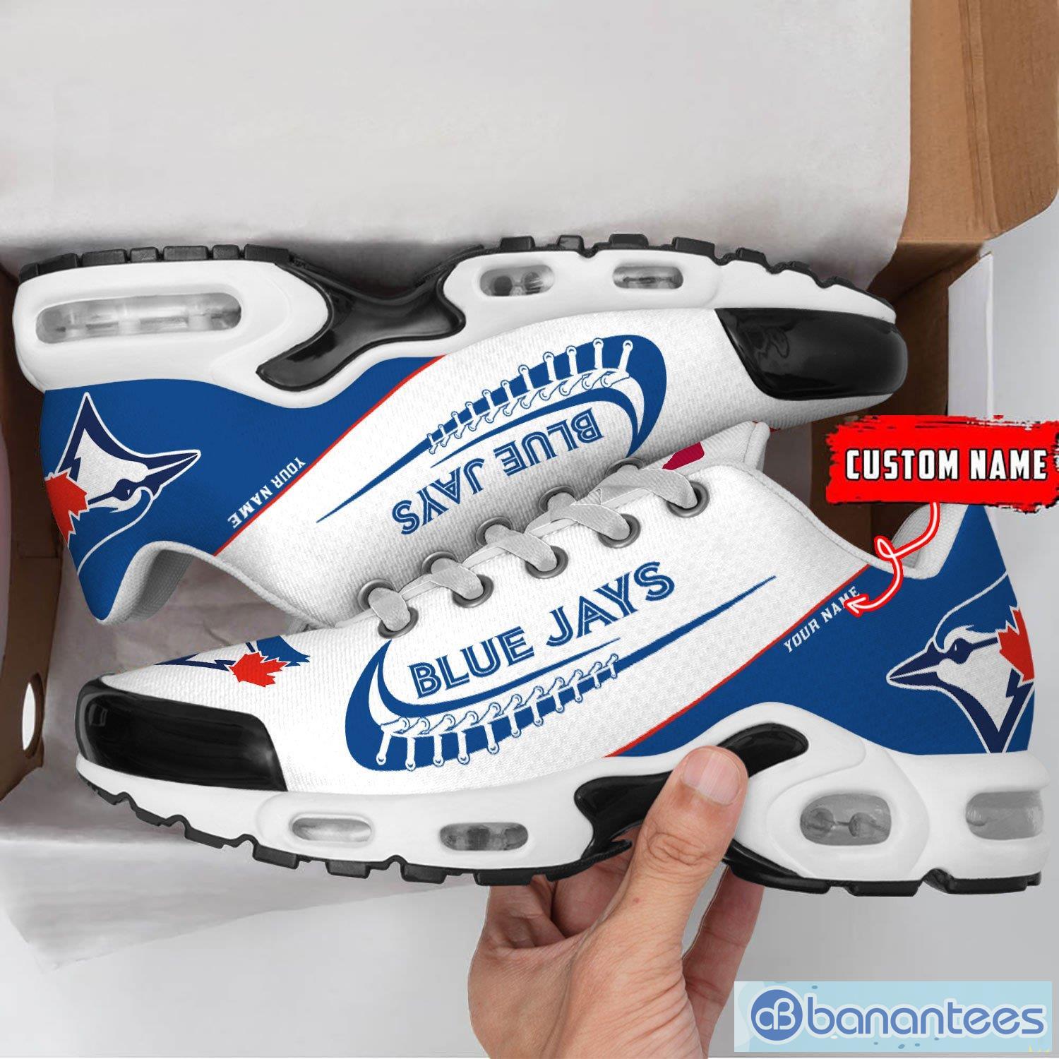 toronto blue jays mlb custom name air cushion sports shoes men women sneakers 1 image Toronto Blue Jays MLB Custom Name Air Cushion Sports Shoes Men Women Sneakers Product Photo 2